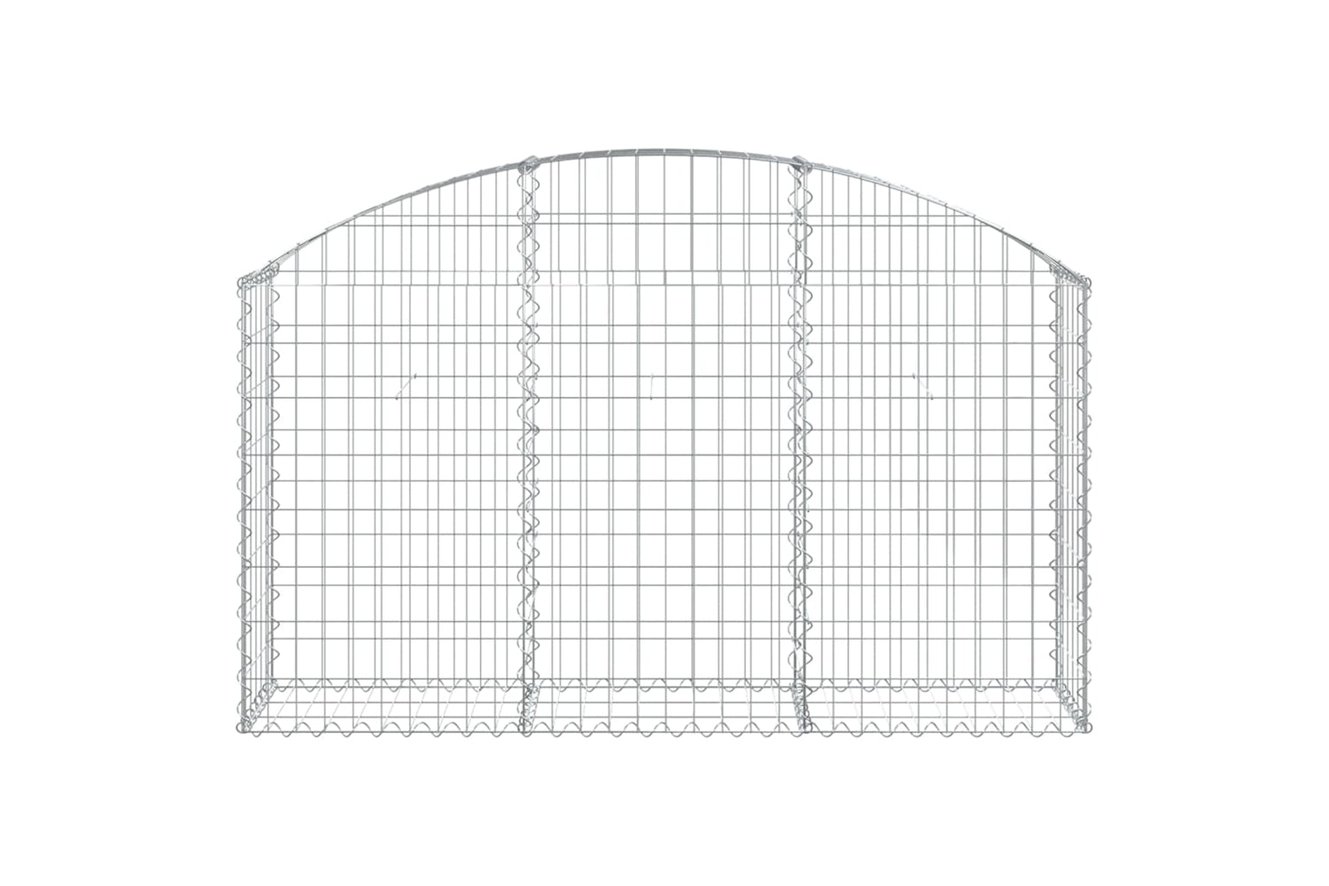 vidaXL 153444 Arched Gabion Basket 150x30x80/100cm Galvanised Iron-2