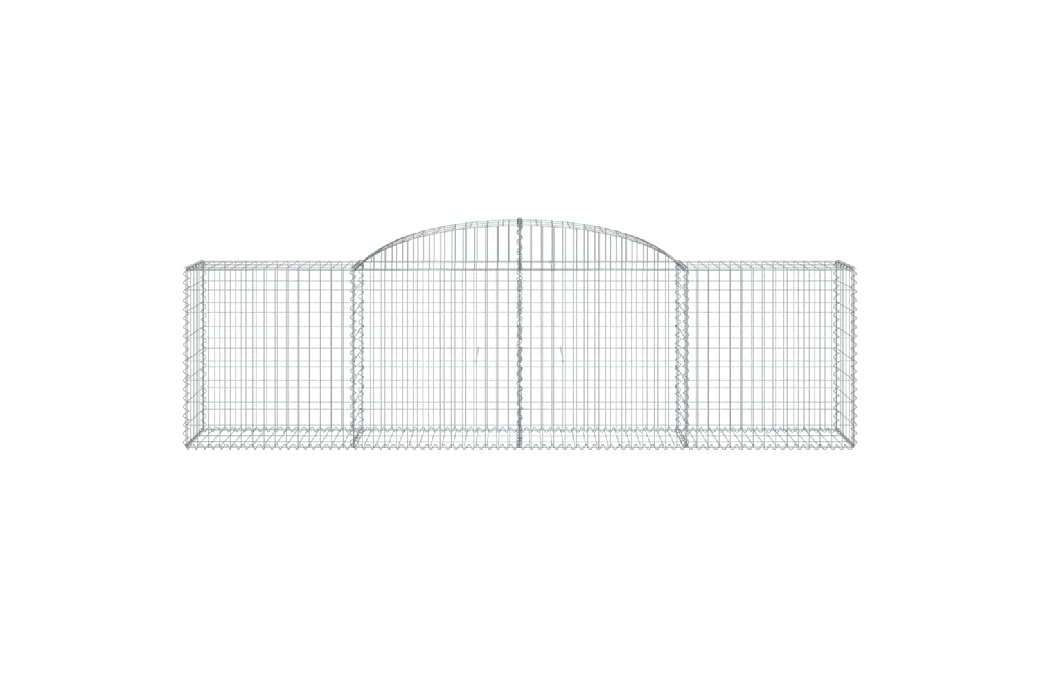 vidaXL 153514 Arched Gabion Basket 300x50x80/100cm Galvanised Iron-2