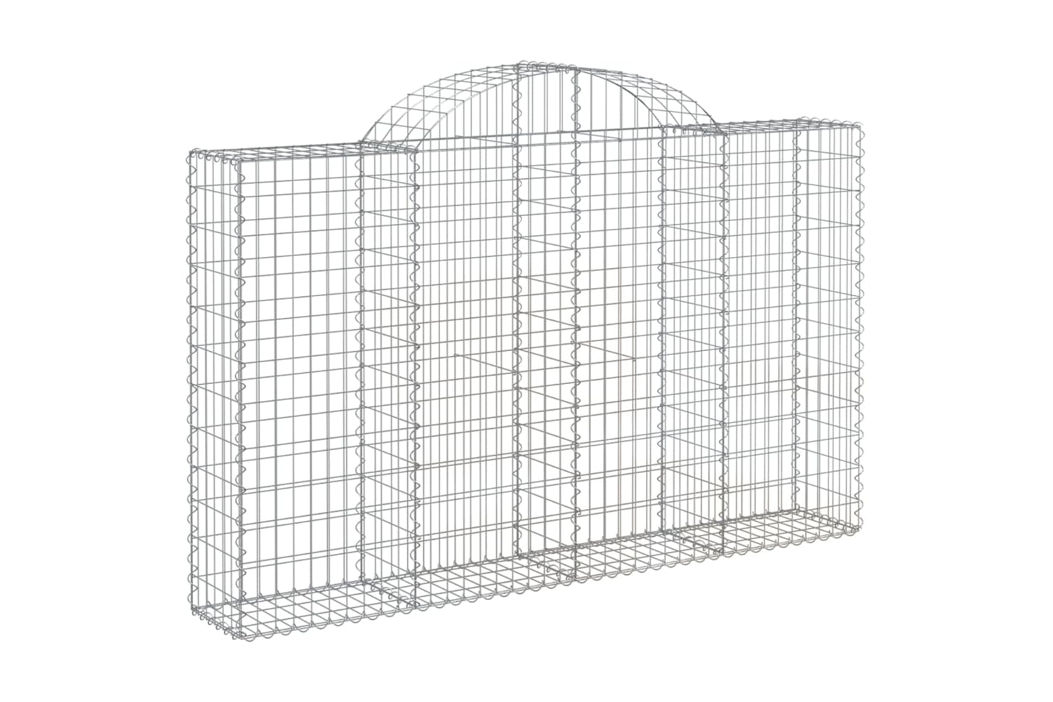 vidaXL 3146134 Arched Gabion Baskets 5 Pcs 200x30x120/140cm Galvanised Iron-2