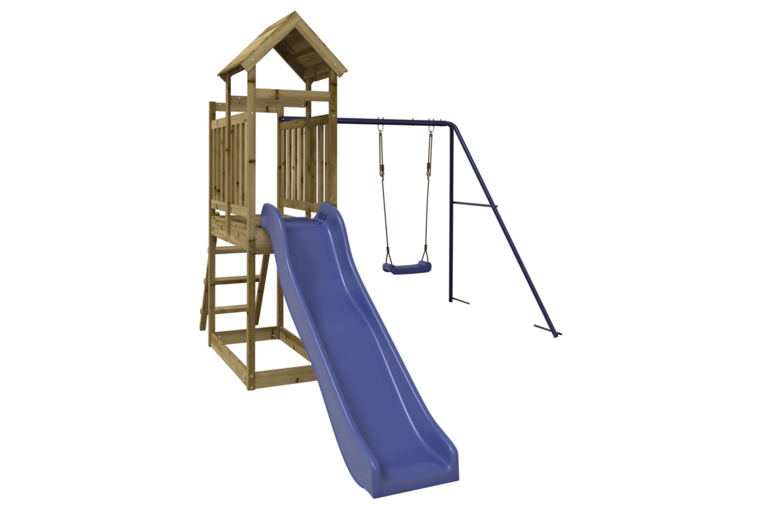 Vidaxl 3155878 Playhouse With Slide Swing Impregnated Wood Pine-3