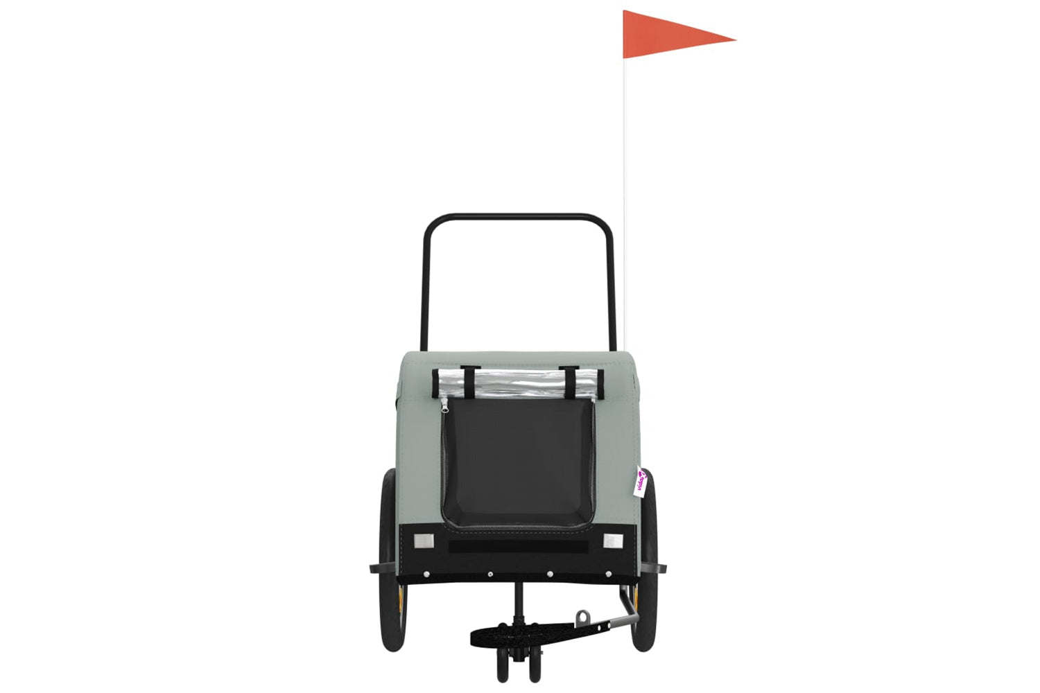 Vidaxl 94021 Pet Bike Trailer Grey And Black Oxford Fabric And Iron-2