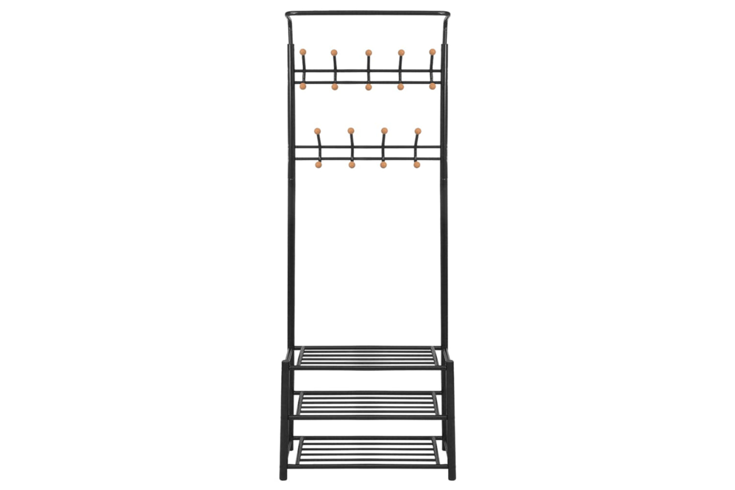 vidaXL 243726 Clothes Rack With Shoe Storage 68x32x182.5cm Black-2