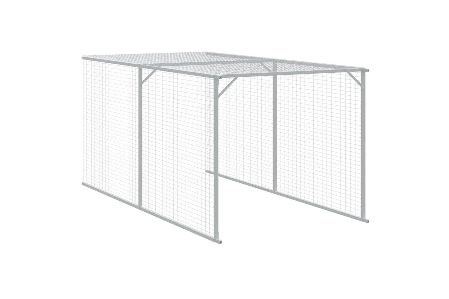 vidaXL 3189093 Chicken Cage With Run Anthracite 110x1221x110cm Galvanised Steel-6