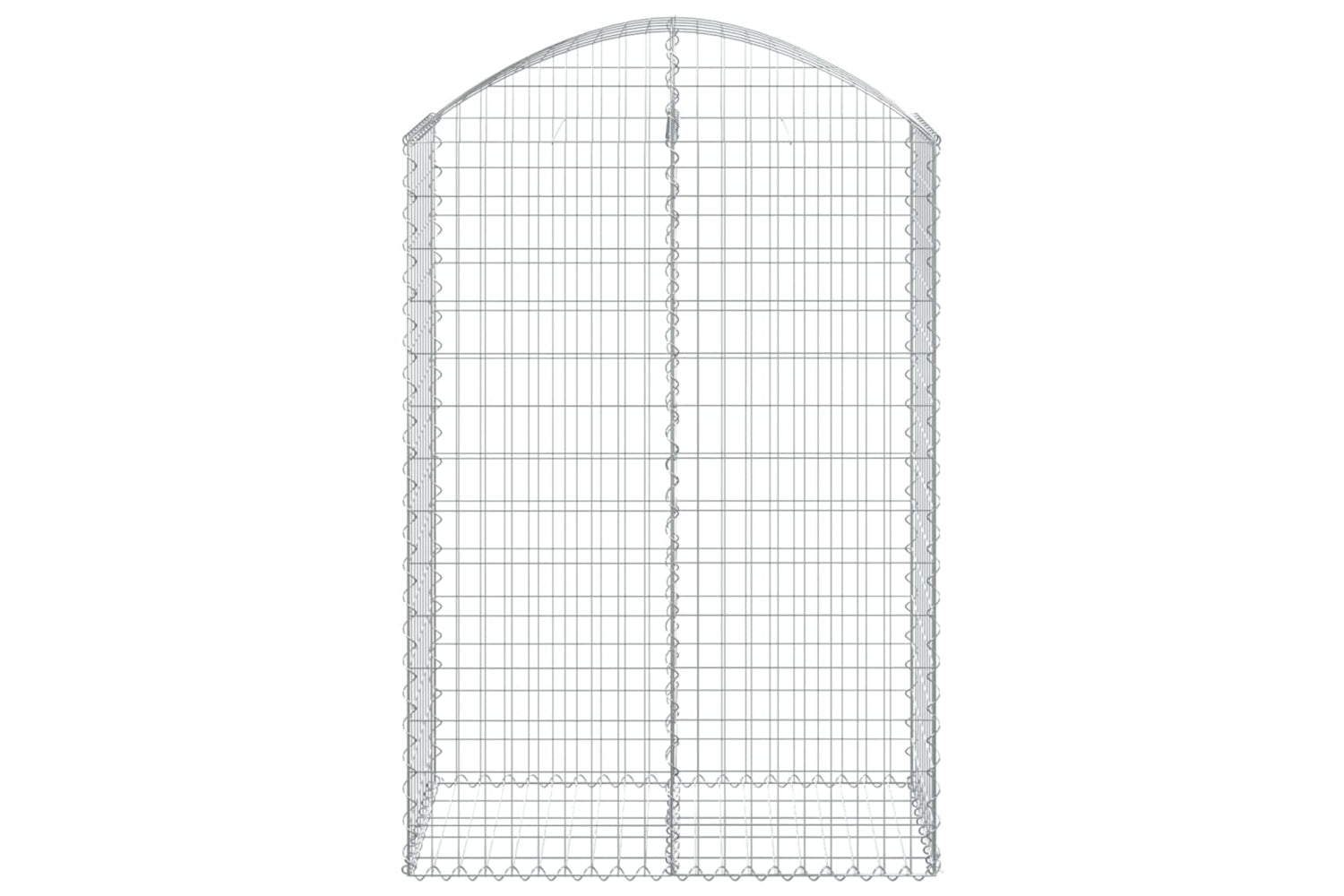 vidaXL 153437 Arched Gabion Basket 100x50x140/160cm Galvanised Iron-2