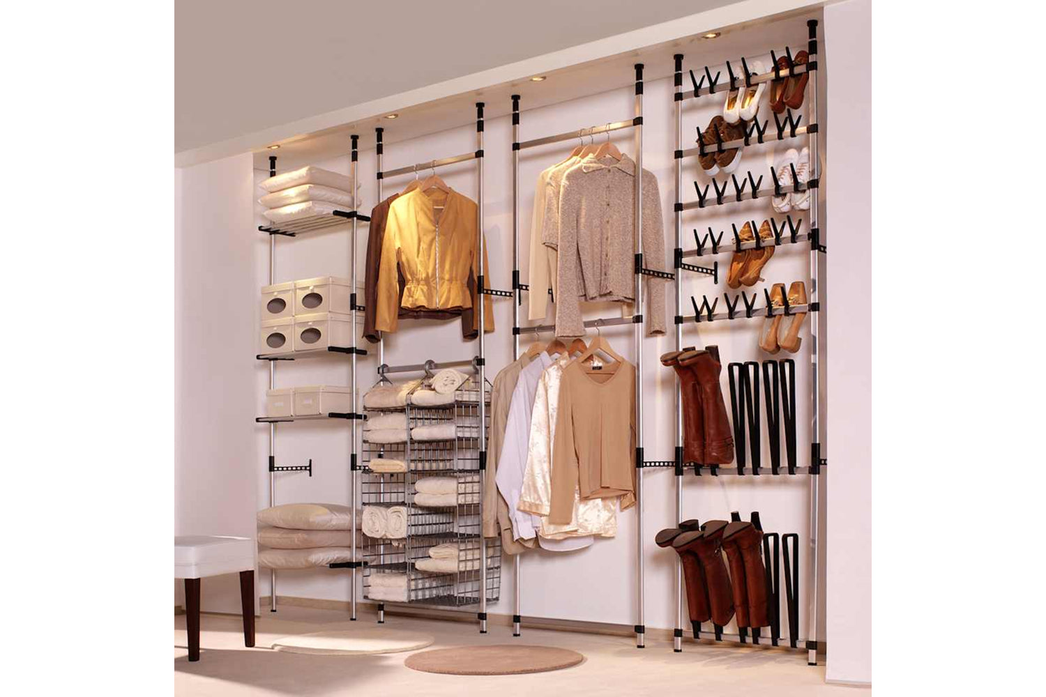Vidaxl 321109 Telescopic Shoe Rack With Rods Aluminium-2