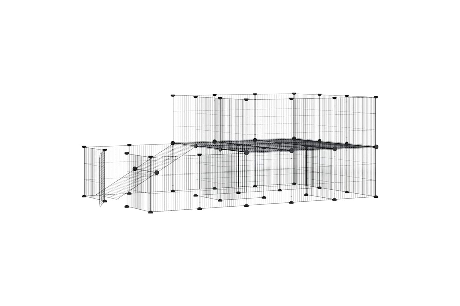 vidaXL 3114063 44-panel Pet Cage With Door Black 35x35cm Steel-2