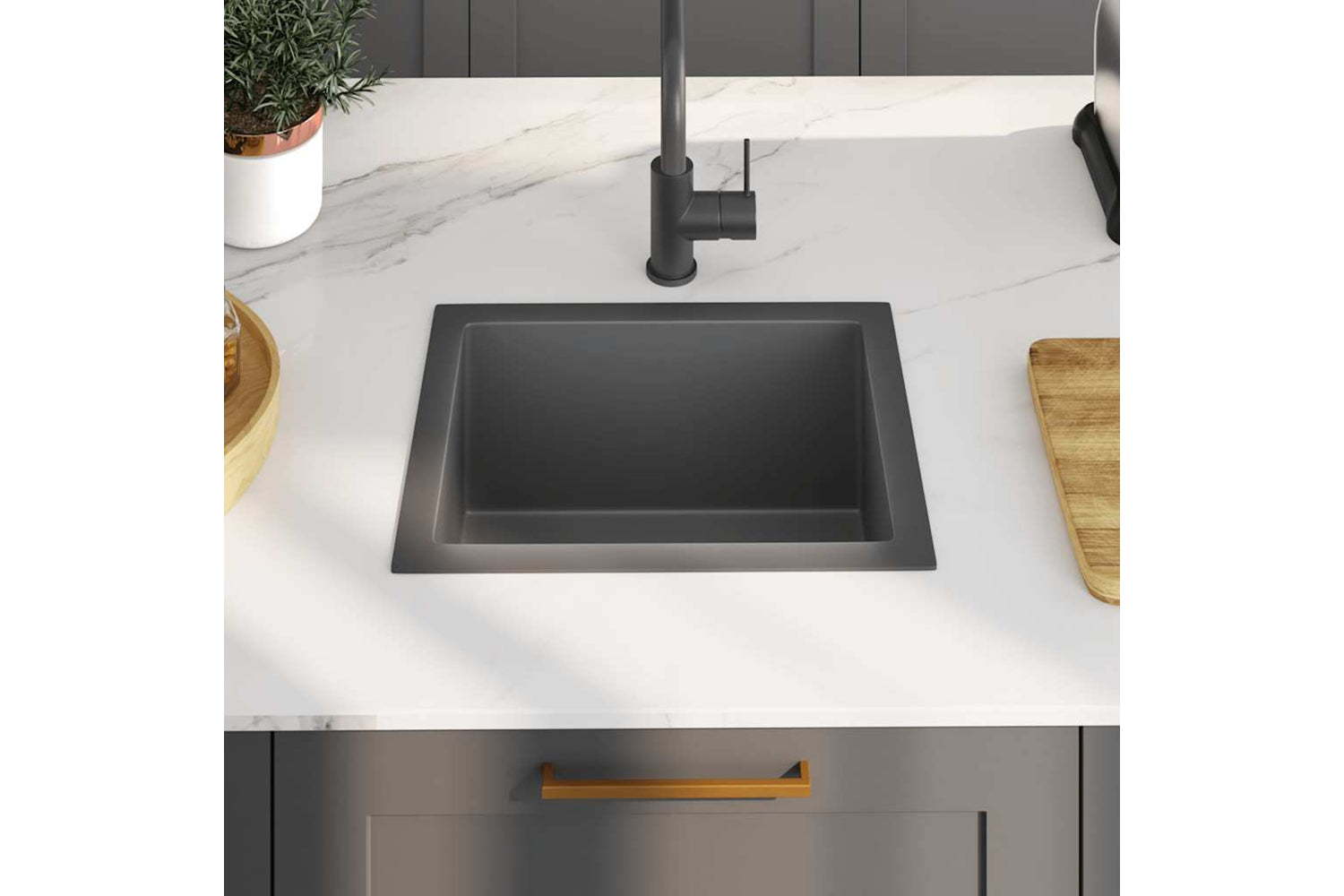 Vidaxl 51507 Handmade Kitchen Sink Black Stainless Steel-2