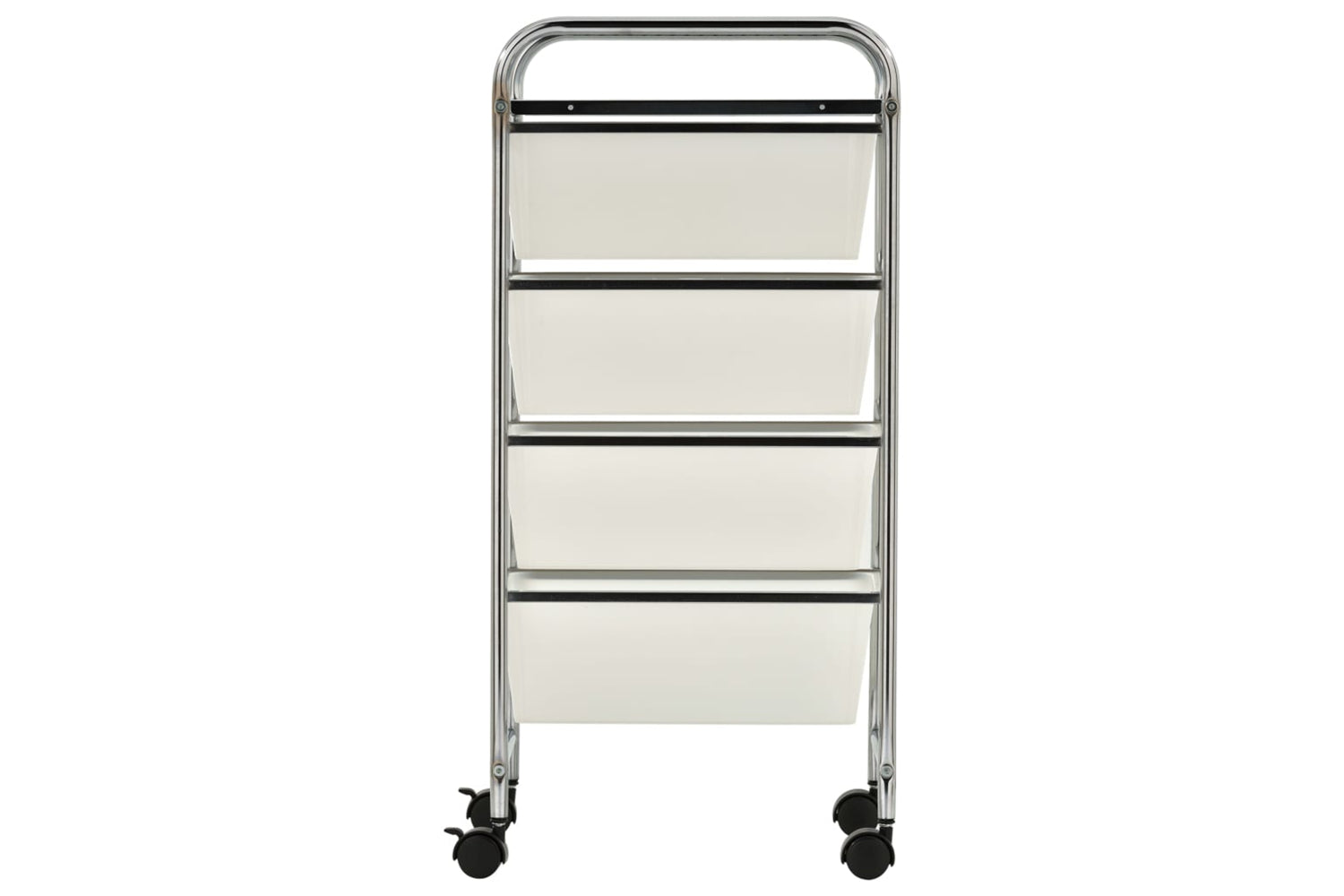Vidaxl 320399 4-drawer Mobile Storage Trolley White Plastic-4
