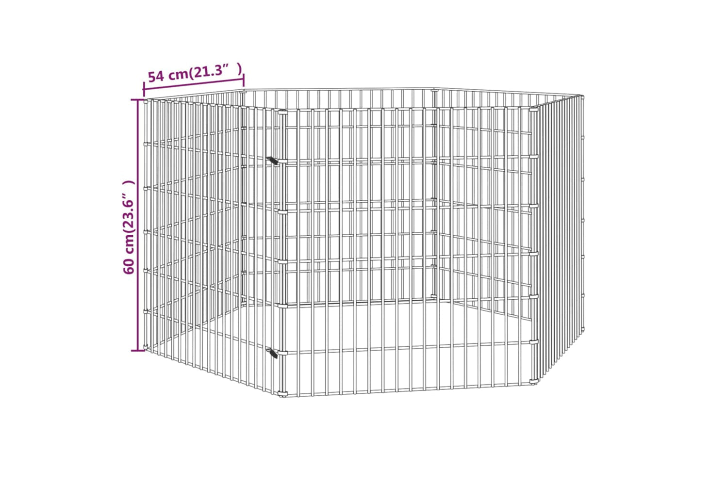 Vidaxl Free Range Animal Enclosure 6-panel 54x60 Cm Galvanised Iron-7
