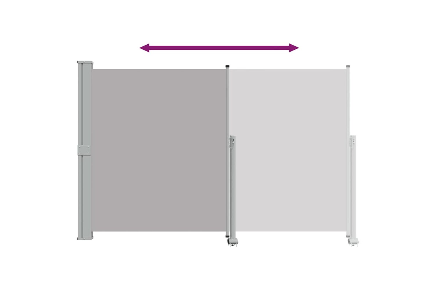 vidaXL 45195 Patio Retractable Side Awning 160 X 300cm Grey-7