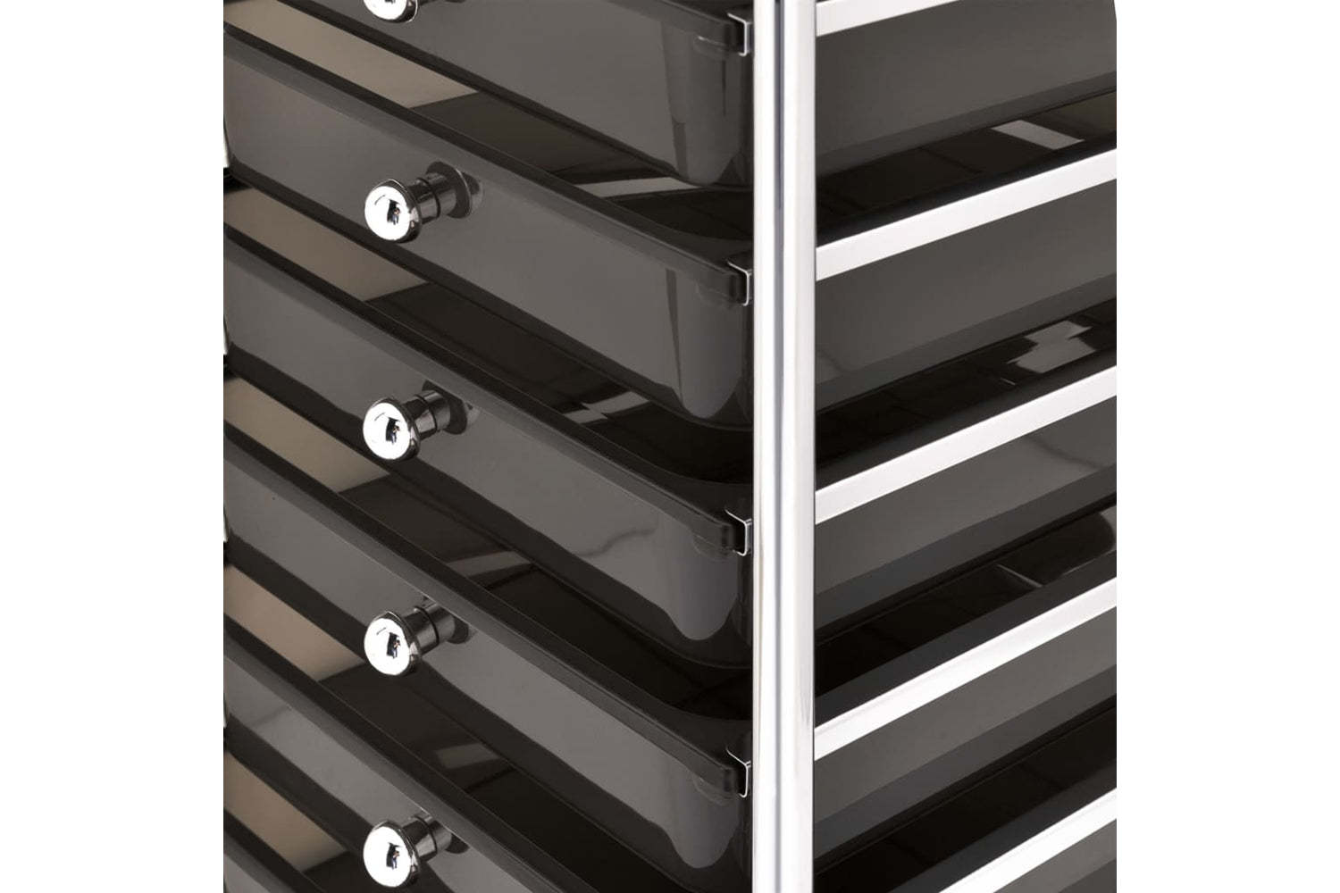 Vidaxl 320402 10-drawer Mobile Storage Trolley Black Plastic-5
