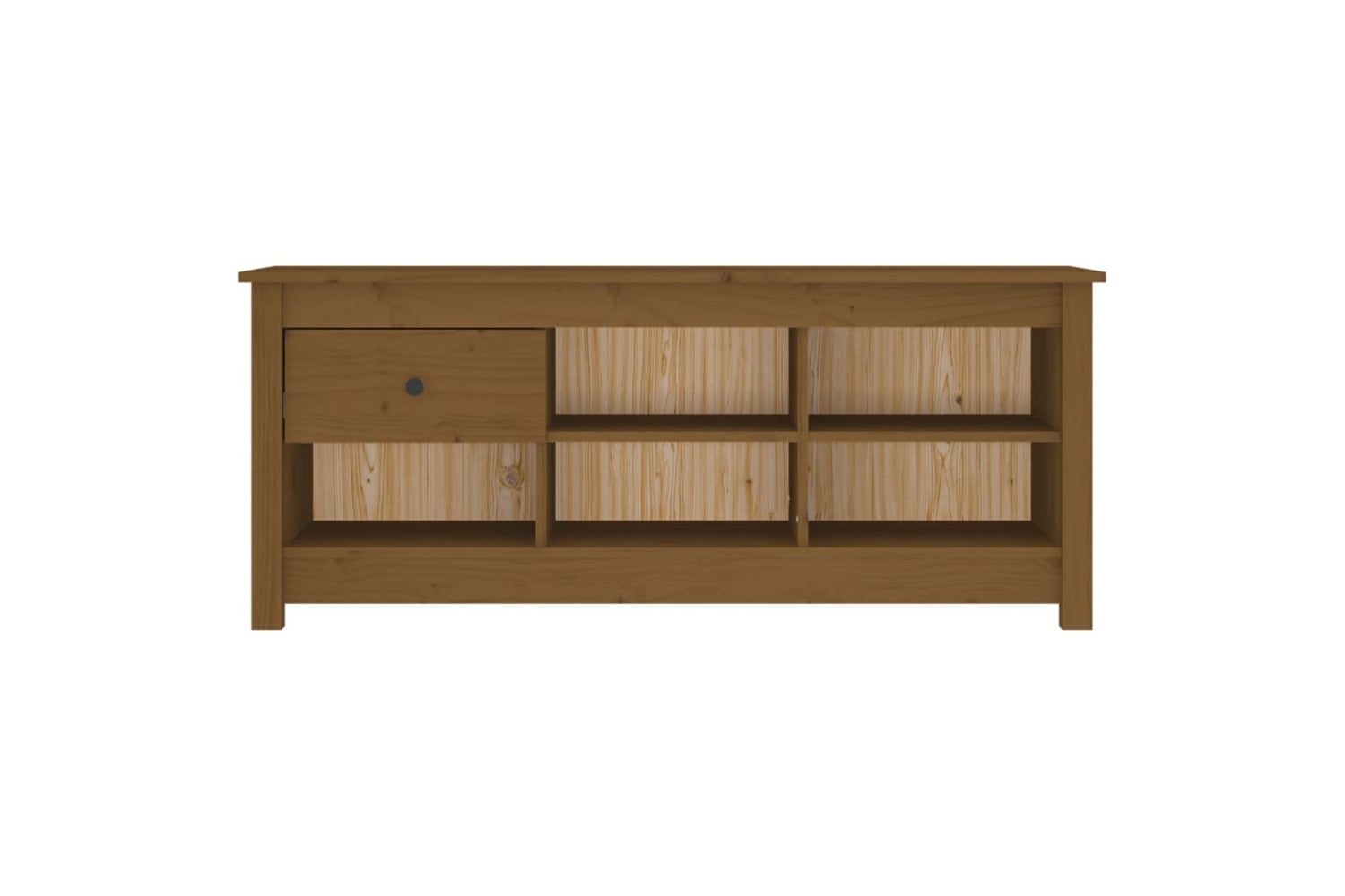 vidaXL 814597 Shoe Cabinet Honey Brown 110x38x45.5cm Solid Wood Pine-2