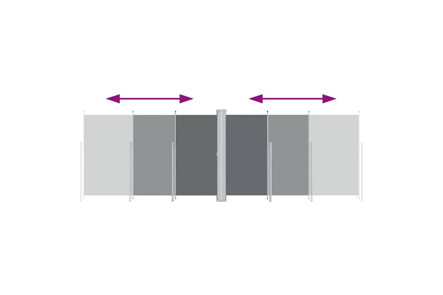 vidaXL 318014 Retractable Side Awning Anthracite 220x600cm-2