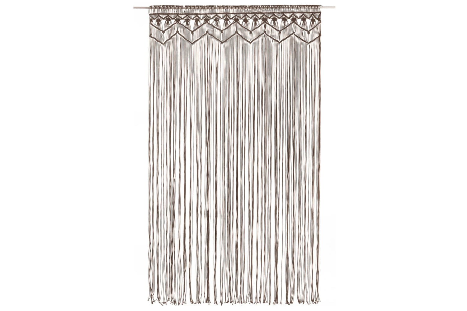vidaXL 323982 Macrame Curtain Taupe 140x240cm Cotton-2
