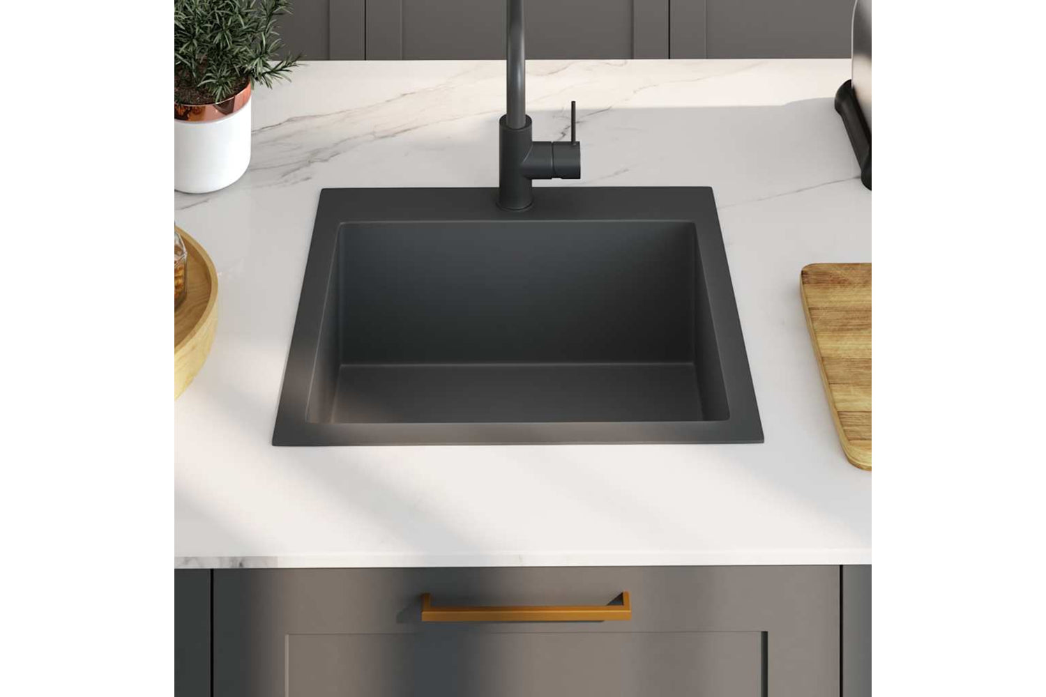 Vidaxl 51509 Handmade Kitchen Sink Black Stainless Steel-2