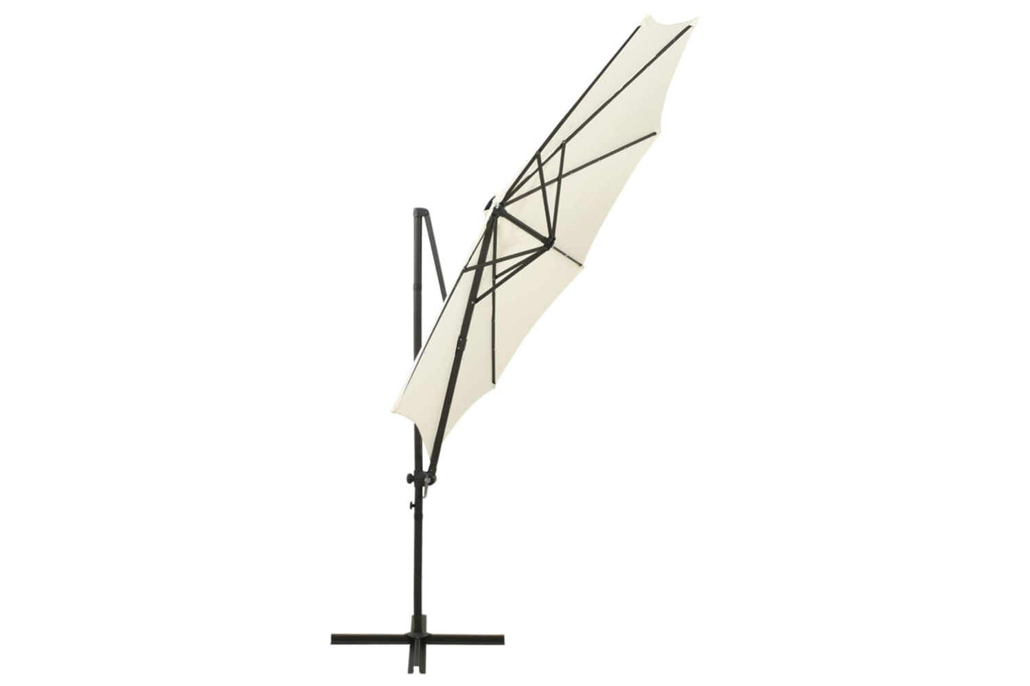 Vidaxl 312336 Cantilever Umbrella With Pole And Led Lights Sand 300 Cm-2