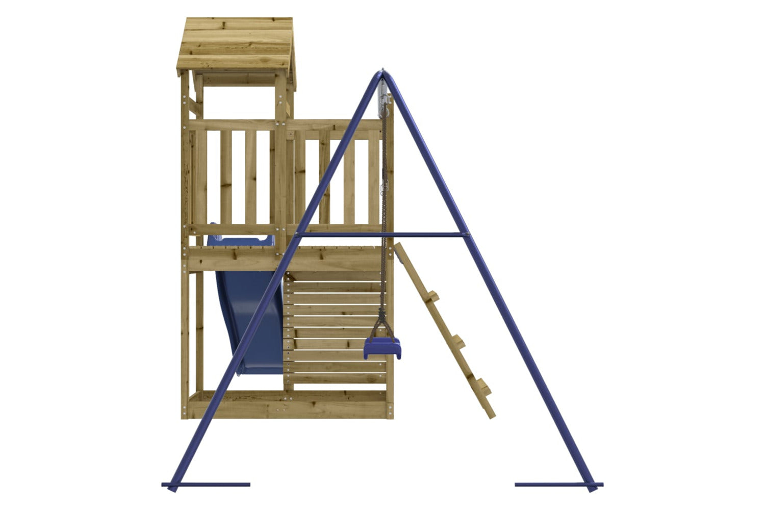 Vidaxl 3155893 Playhouse With Slide Swing Rockwall Impregnated Wood Pine-7