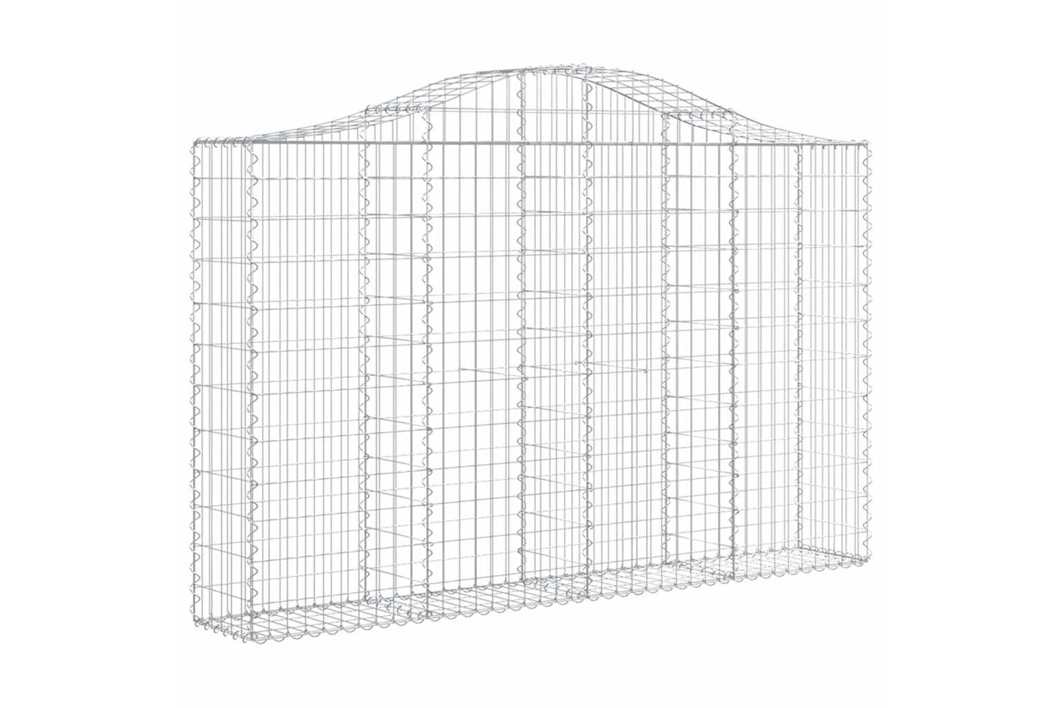 vidaXL 3145452 Arched Gabion Baskets 3 Pcs 200x30x120/140cm Galvanised Iron-2