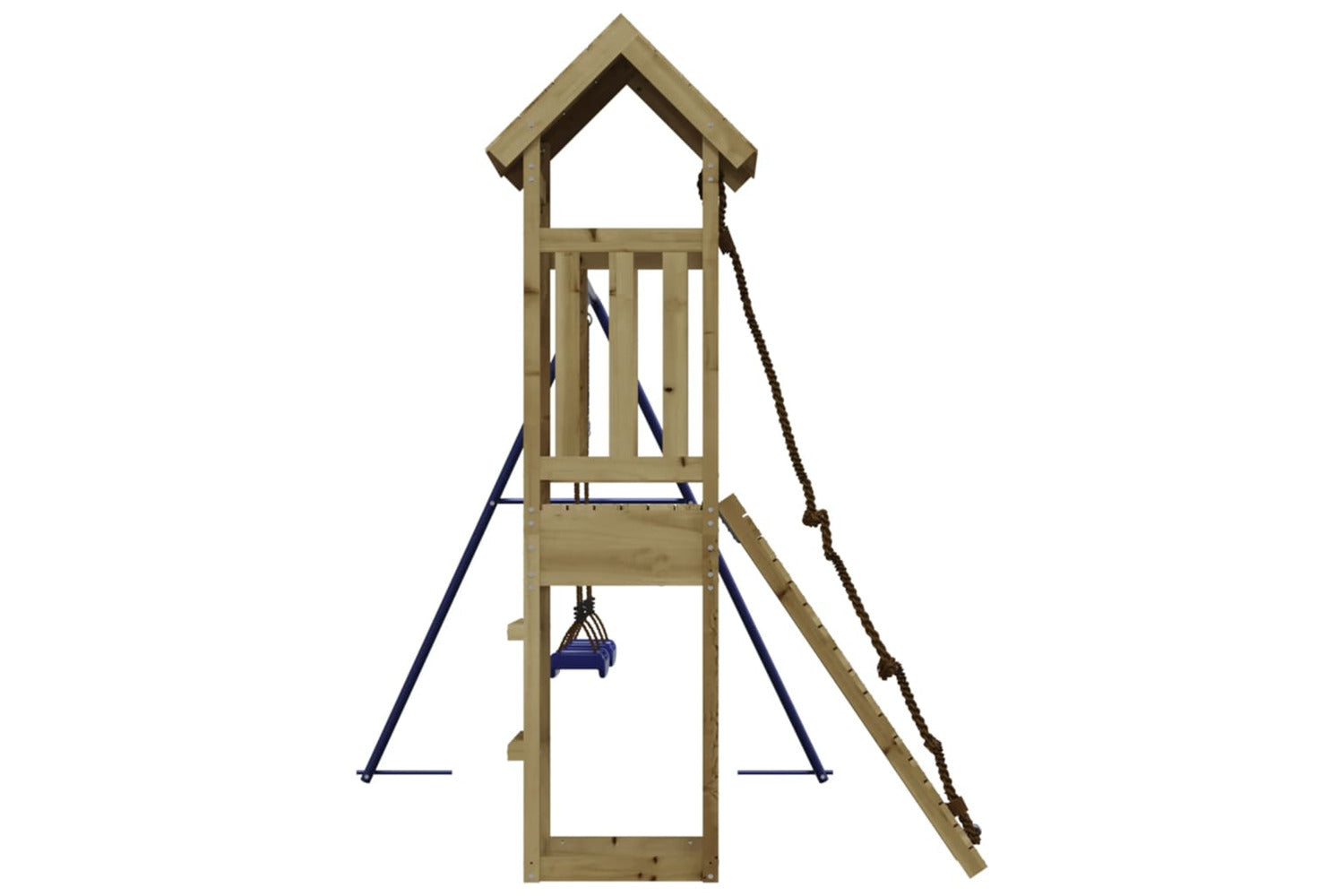 Vidaxl 3155818 Playhouse With Climbing Wall Swings Impregnated Wood Pine-5