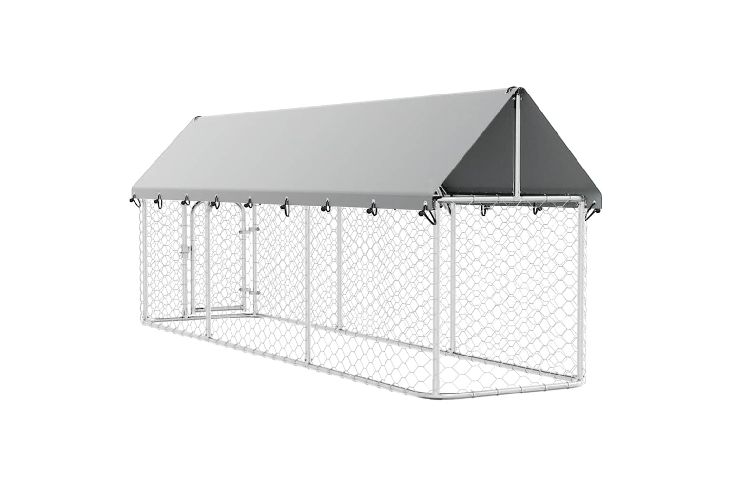 Vidaxl Outdoor Dog Kennel With Roof 400x100x150 Cm-8