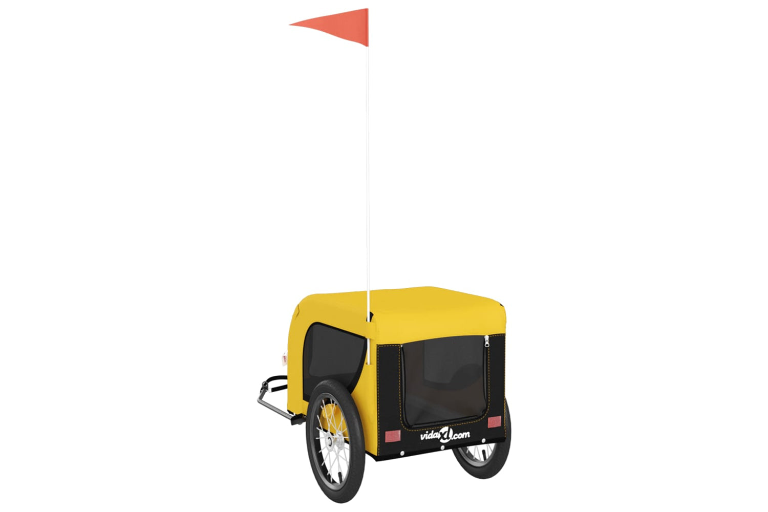 Vidaxl 94001 Pet Bike Trailer Yellow And Black Oxford Fabric And Iron-6