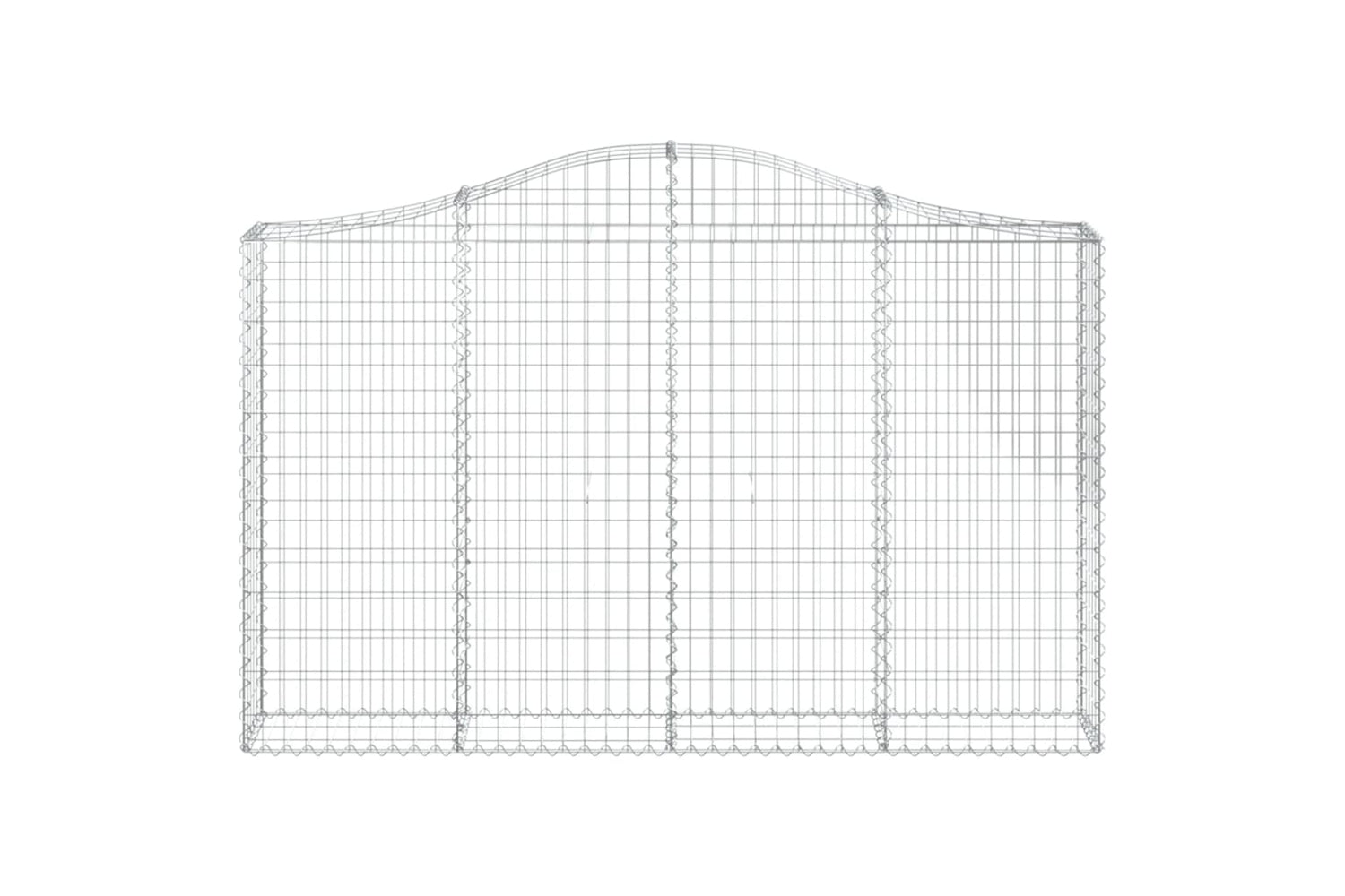 vidaXL 153386 Arched Gabion Basket 200x30x120/140cm Galvanised Iron-2