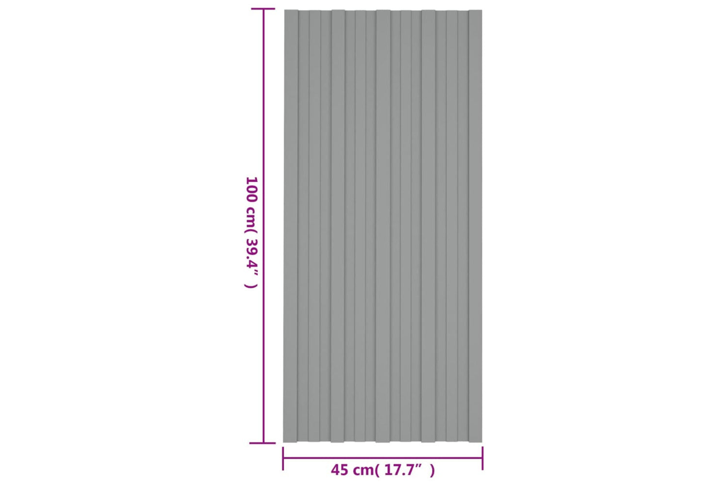 vidaXL 317213 Roof Panels 12 Pcs Galvanised Steel Grey 100x45cm-4