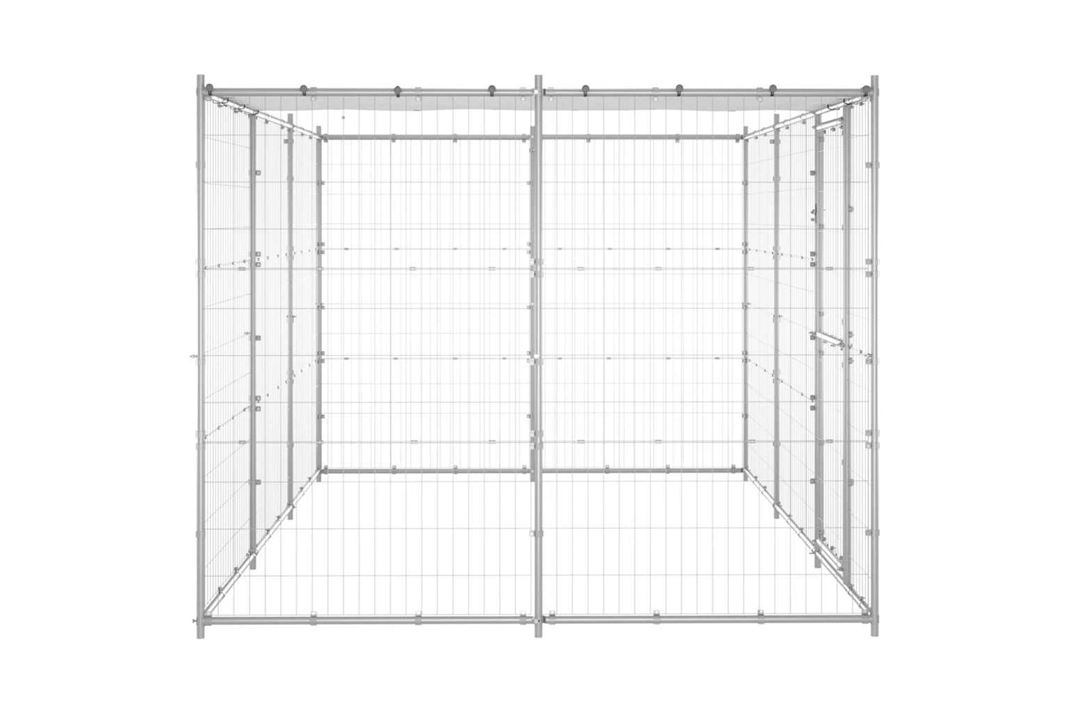 Vidaxl 3082303 Outdoor Dog Kennel Galvanised Steel With Roof 7.26 M2-4