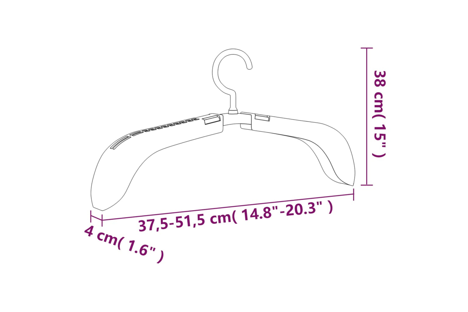 Vidaxl 344387 Extendable Clothes Hangers 5 Pcs Grey-7