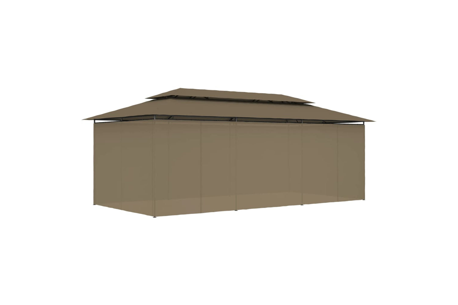vidaXL 312247 Gazebo With Curtains 600x298x270cm Taupe 180 G/mÂ²-4