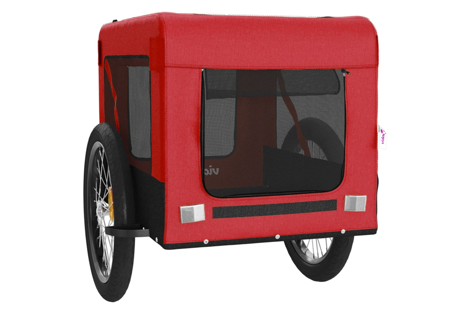 Vidaxl 93922 Pet Bike Trailer Red And Black Oxford Fabric&iron-5