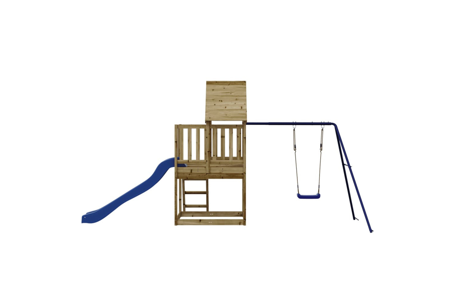 Vidaxl 3155938 Playhouse With Slide Ladder Swing Impregnated Wood Pine-6