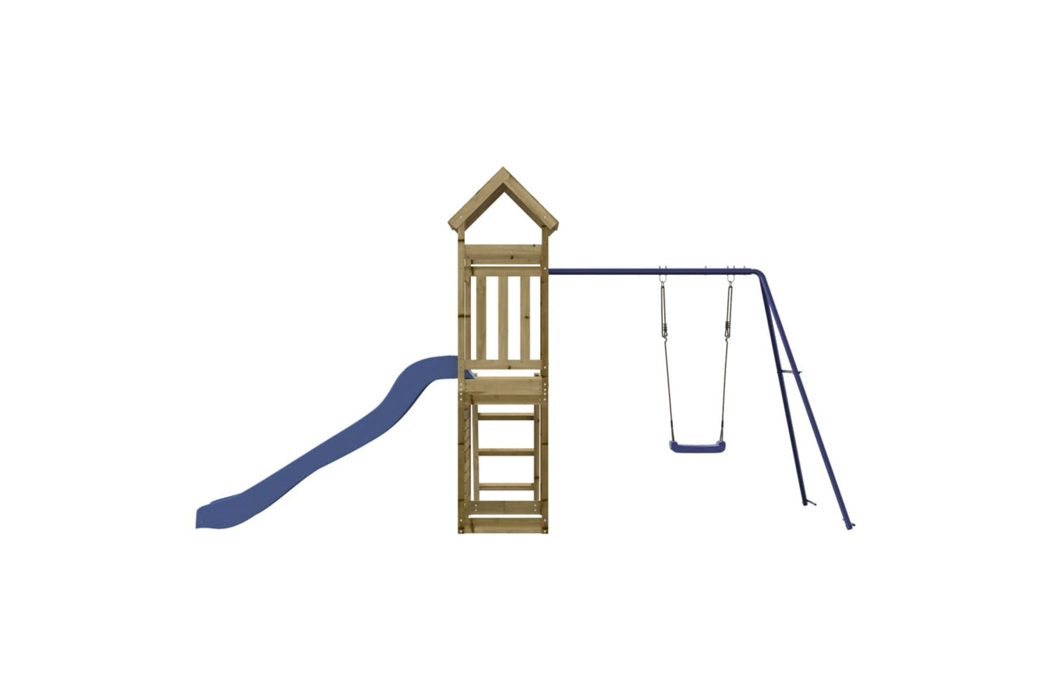 Vidaxl 3155893 Playhouse With Slide Swing Rockwall Impregnated Wood Pine-6
