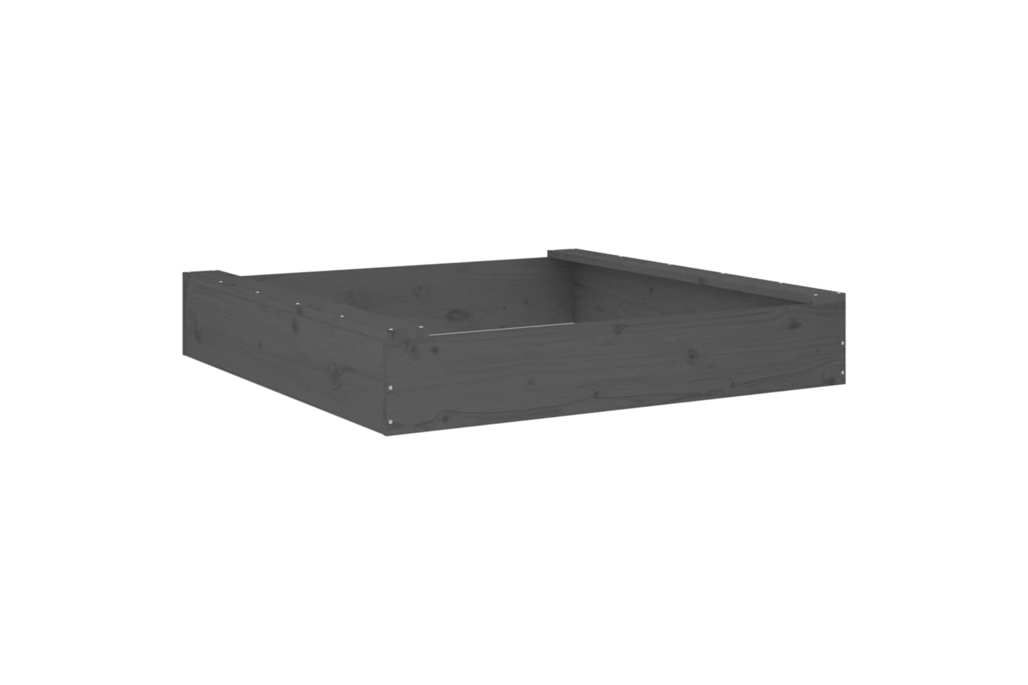 vidaXL 825032 Sandbox With Seats Grey Square Solid Wood Pine-5