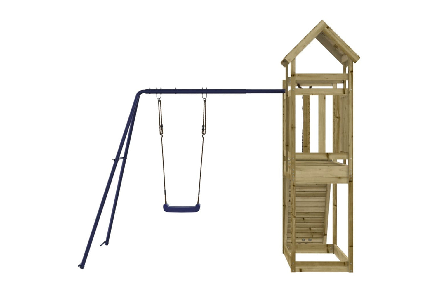 Vidaxl 3155968 Playhouse With Climbing Wall Swing Impregnated Wood Pine-7
