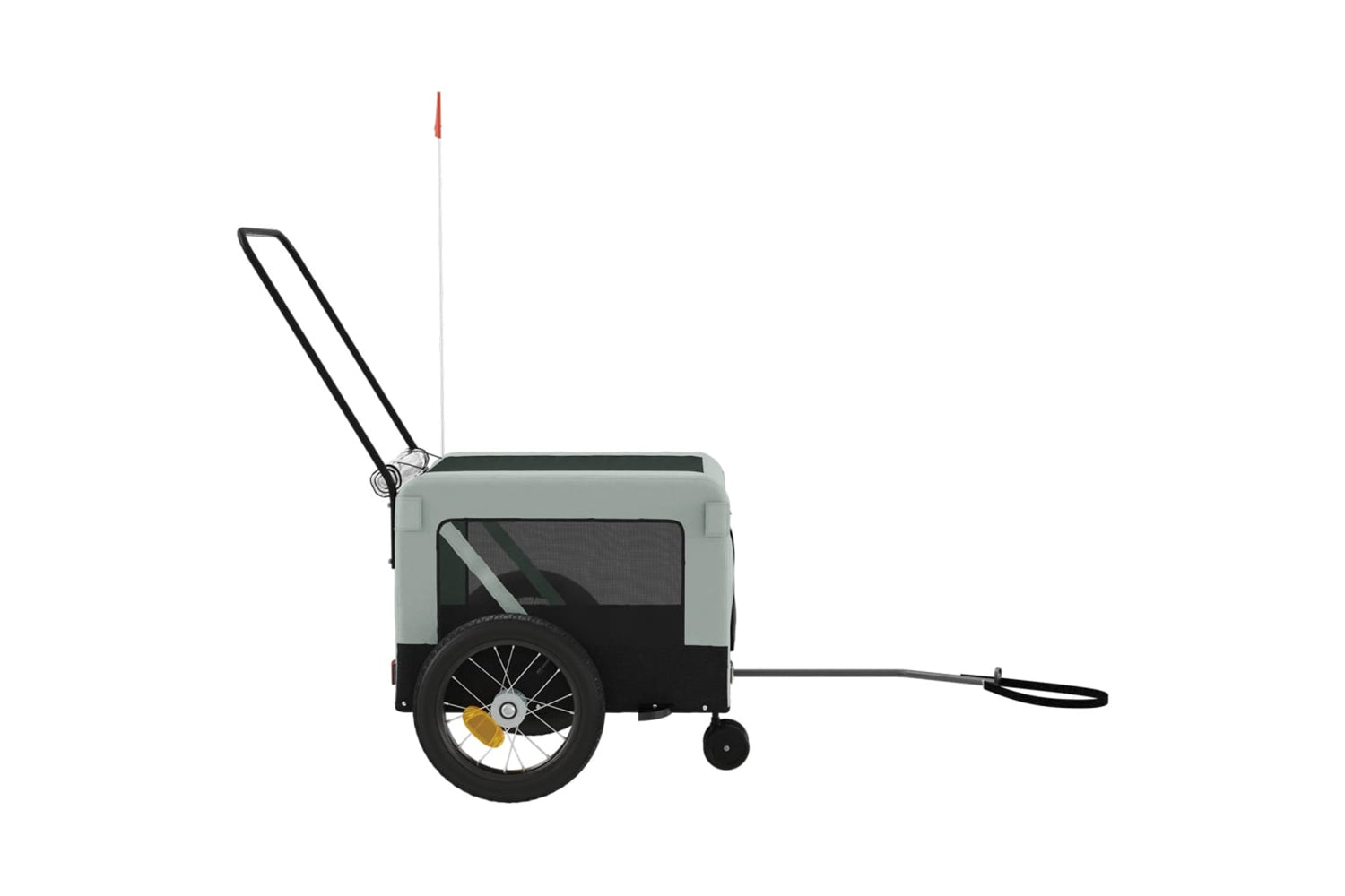Vidaxl 93944 Pet Bike Trailer Grey And Black Oxford Fabric And Iron-6