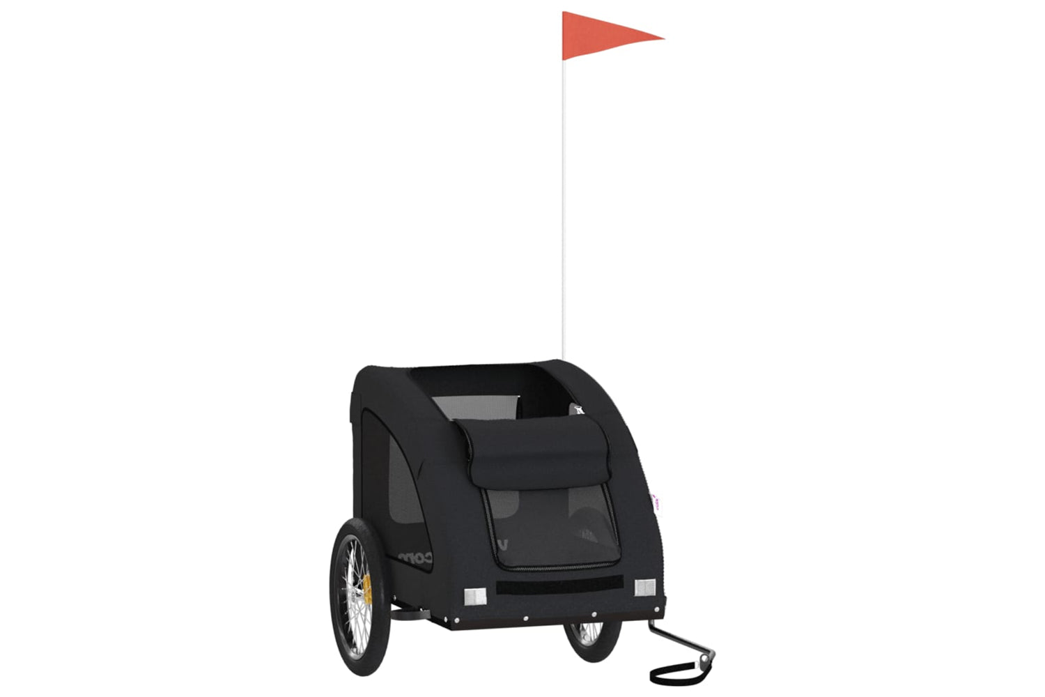 Vidaxl 93968 Pet Bike Trailer Black Oxford Fabric And Iron-2