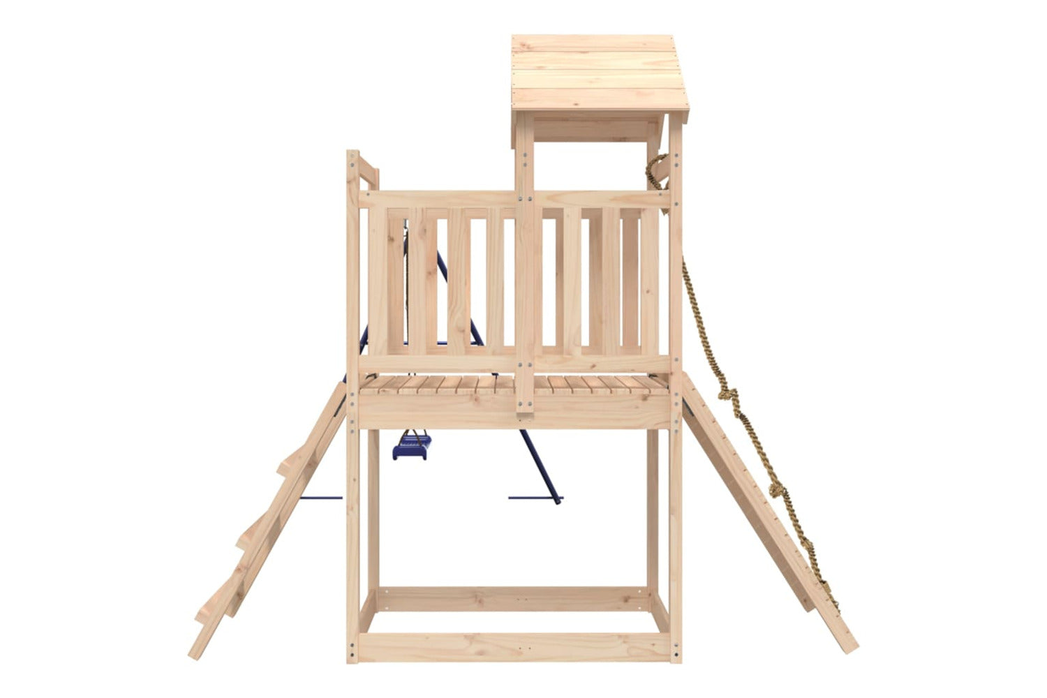 Vidaxl 3155870 Playhouse With Swing Climbing Wall Solid Wood Pine-5