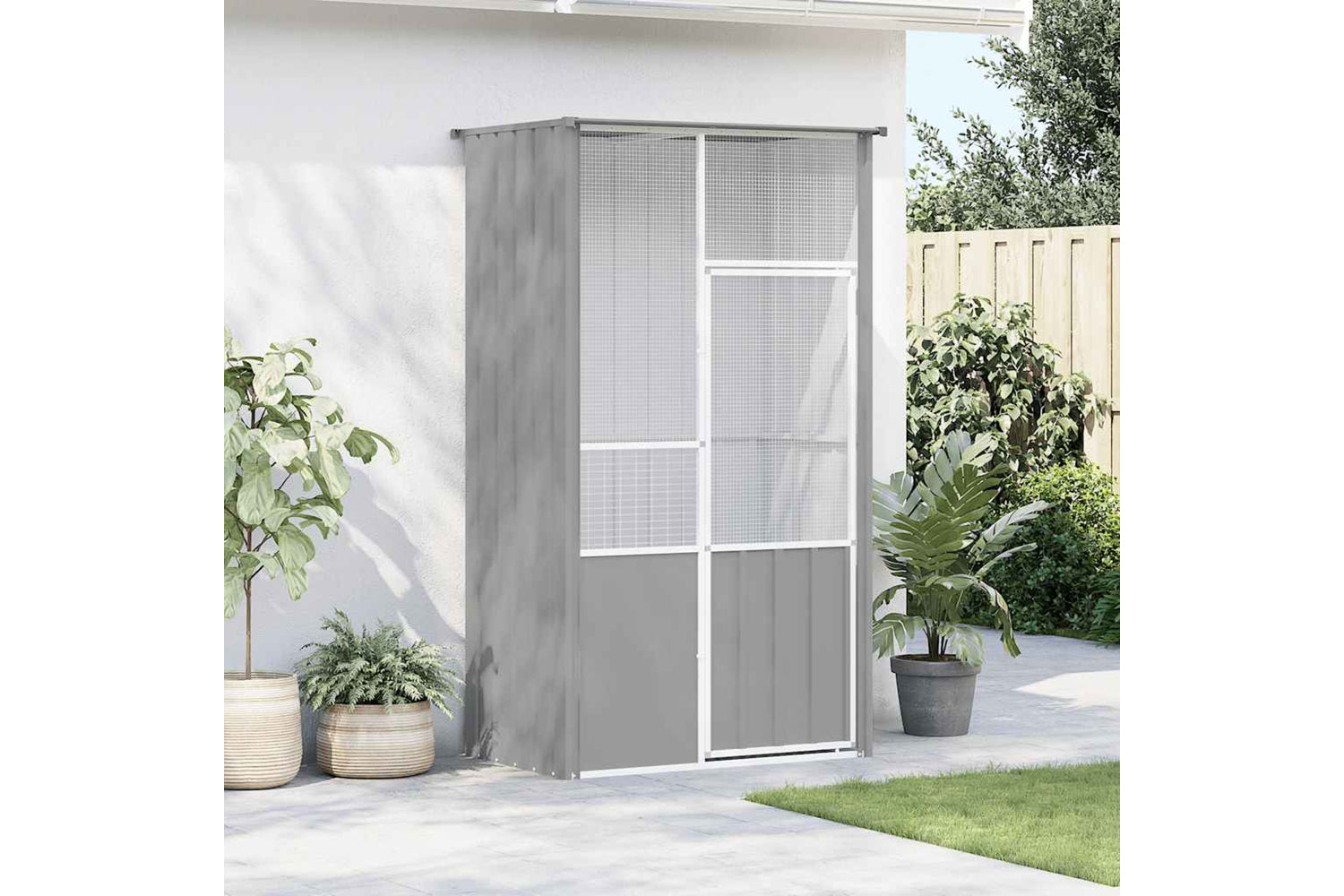 Vidaxl Bird Cage Grey 115x78x200 Cm Galvanised Steel-2
