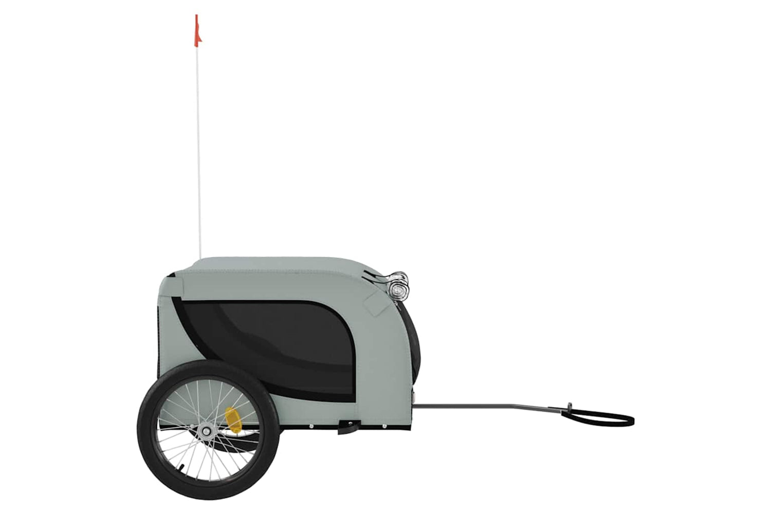 Vidaxl 94007 Pet Bike Trailer Grey And Black Oxford Fabric And Iron-4