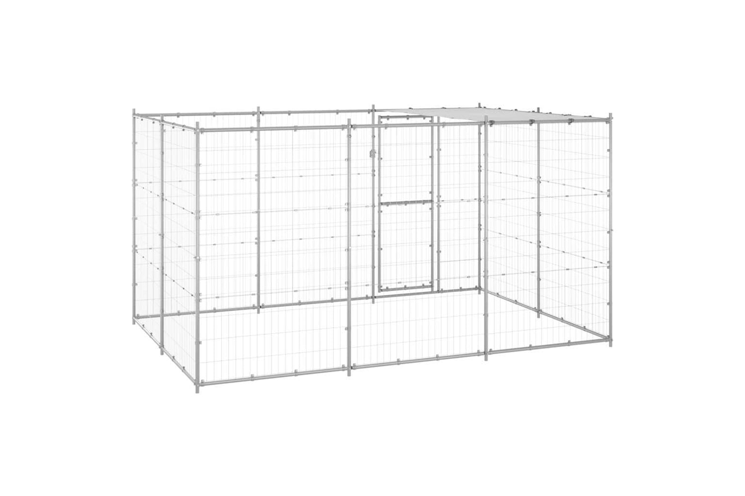Vidaxl 3082303 Outdoor Dog Kennel Galvanised Steel With Roof 7.26 M2-5