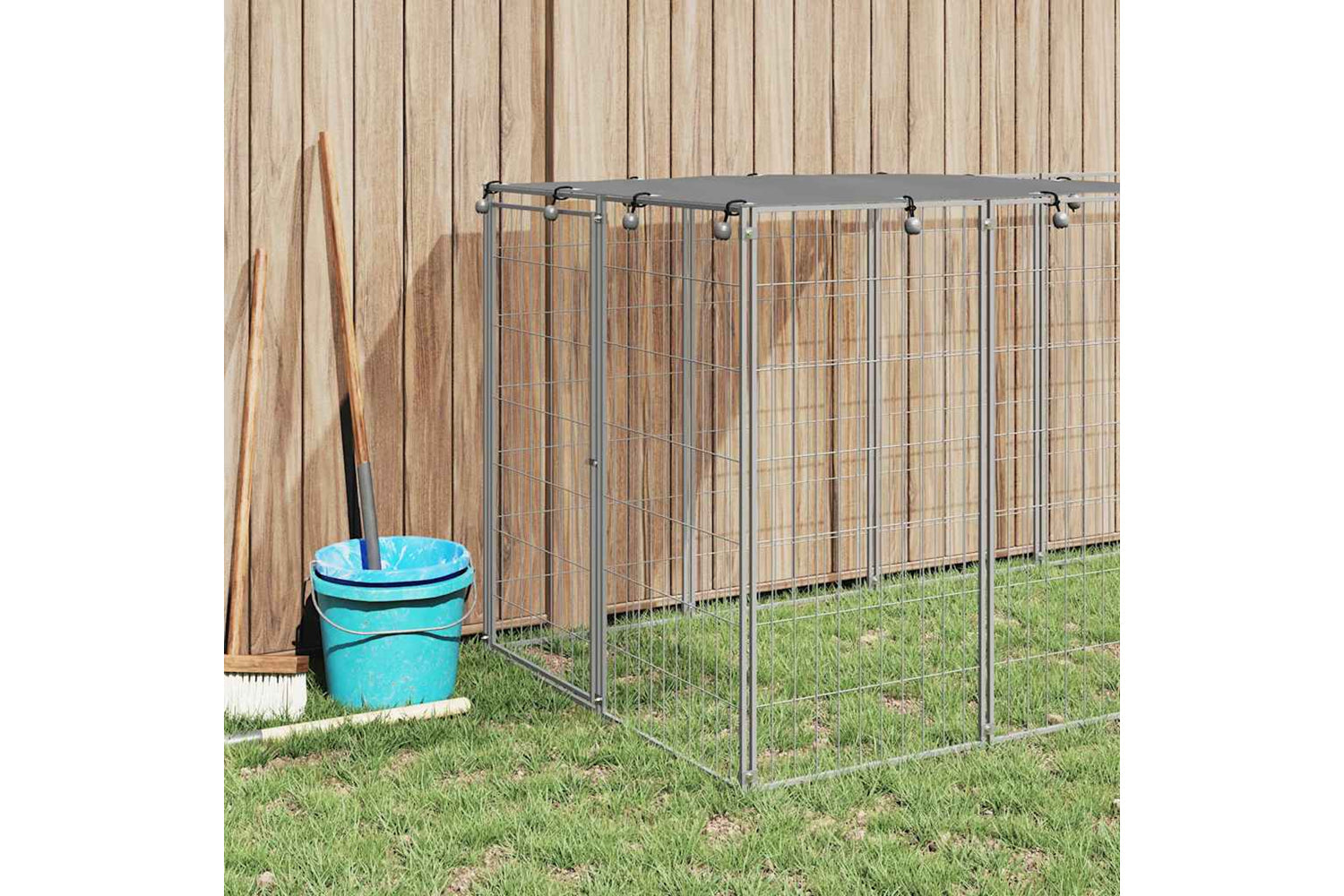 Vidaxl 3082204 Dog Kennel Silver 6.05 M2 Steel-2