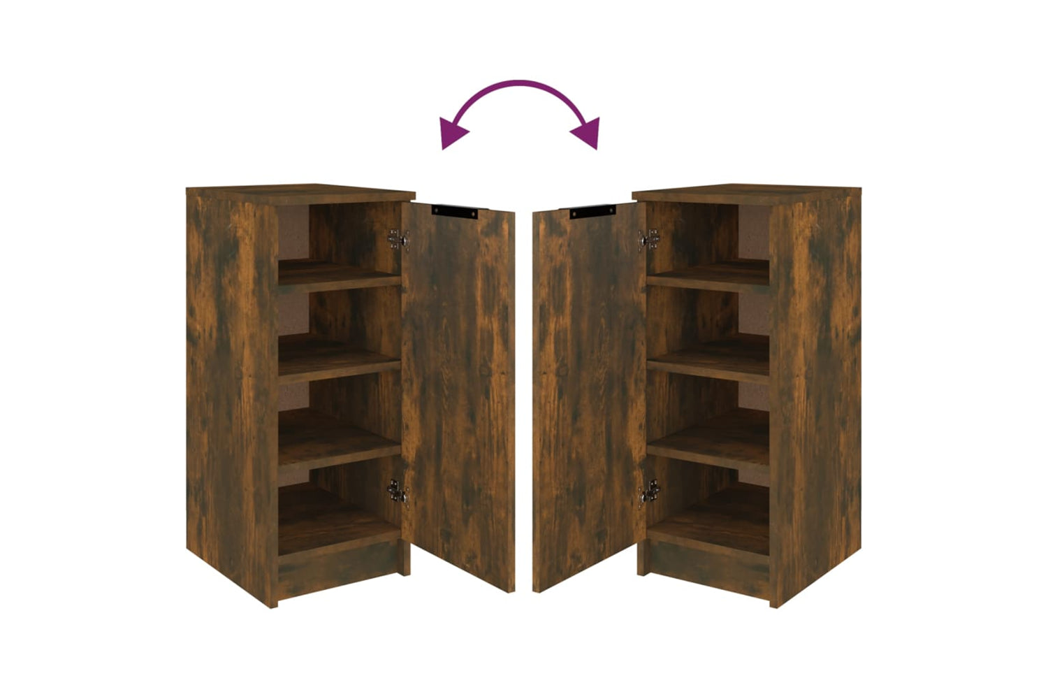 vidaXL 817099 Shoe Cabinet Smoked Oak 30x35x70cm Engineered Wood-7