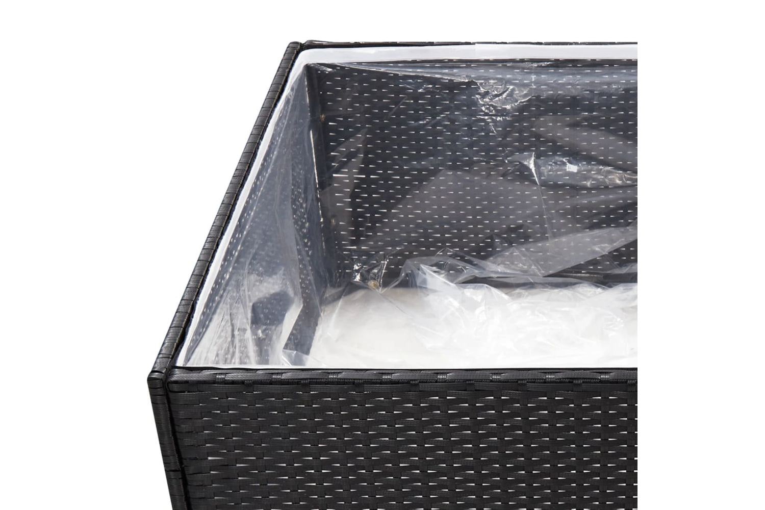 vidaXL 319171 Garden Planter Black 80x80x40cm Poly Rattan-4