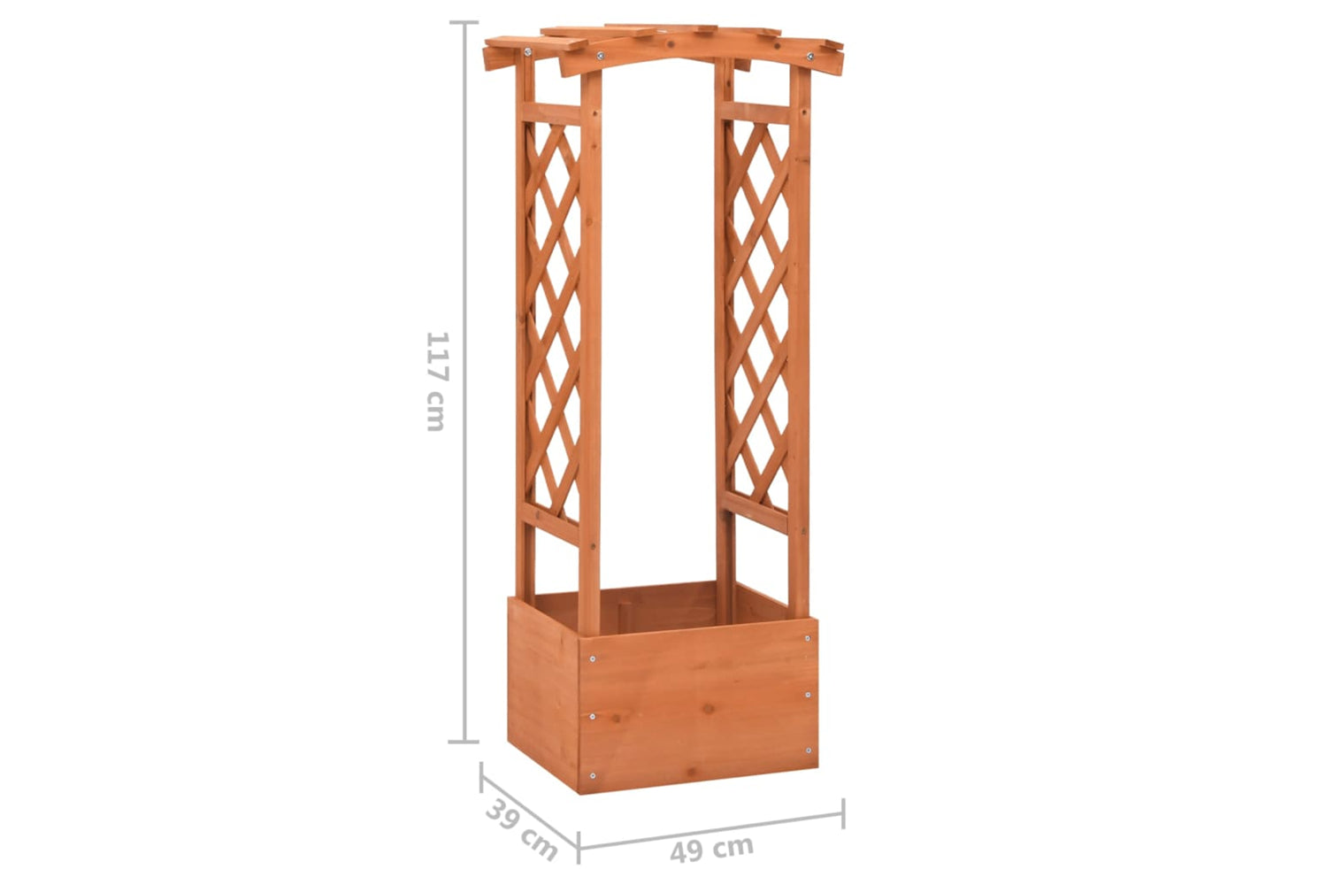 vidaXL 316391 Trellis Planter With Arch 49x39x117cm Firwood-5