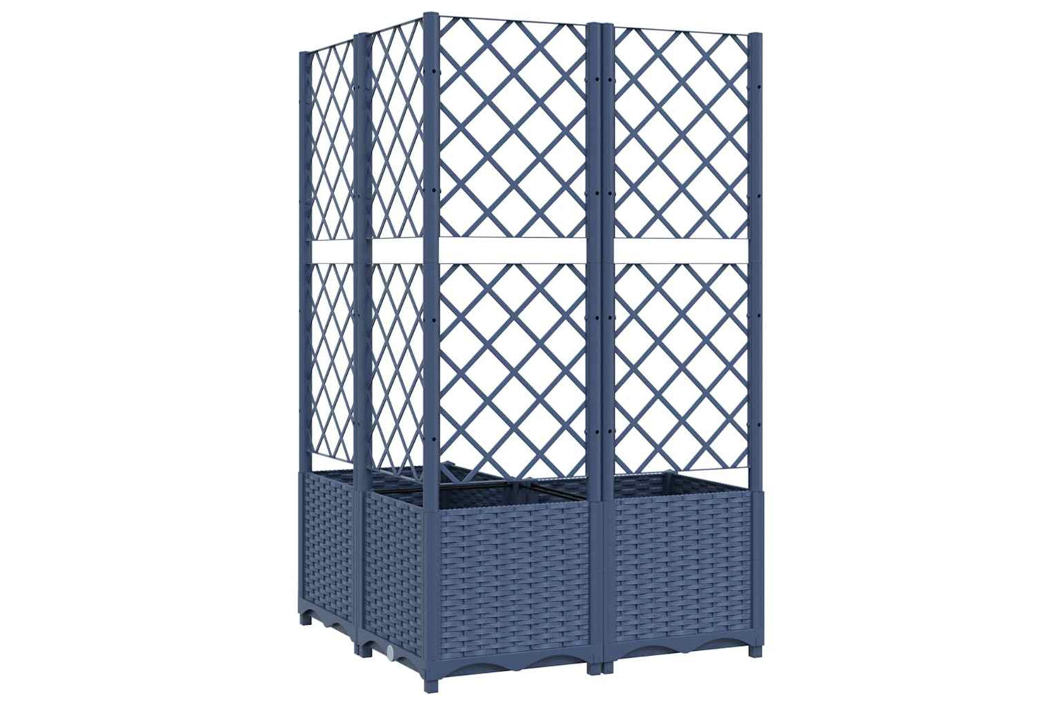 vidaXL Garden Planter With Trellis Dark Grey 80x80x136cm Pp-4