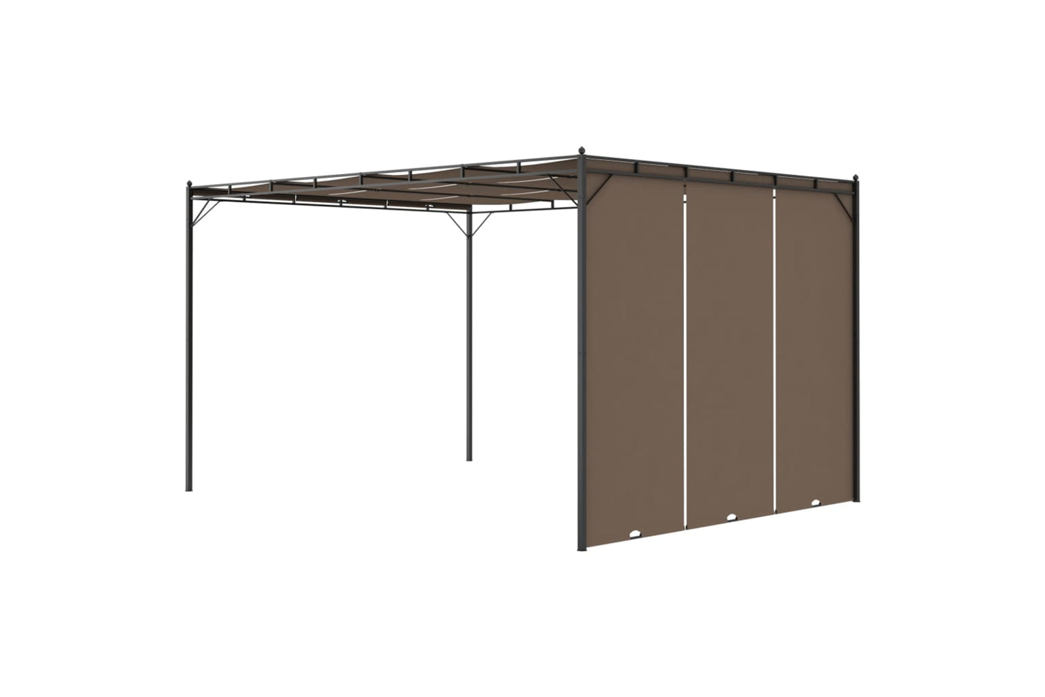 Vidaxl 312264 Garden Gazebo With Side Curtain 4x3x2.25 M Taupe-5