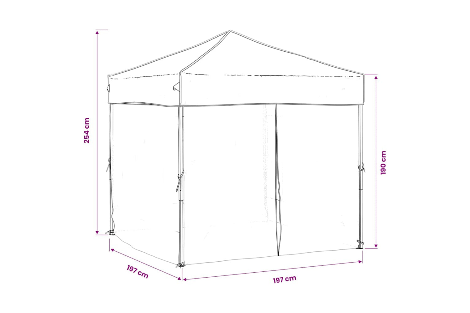 Vidaxl 93502 Folding Party Tent With Sidewalls Anthracite 2x2 M-8