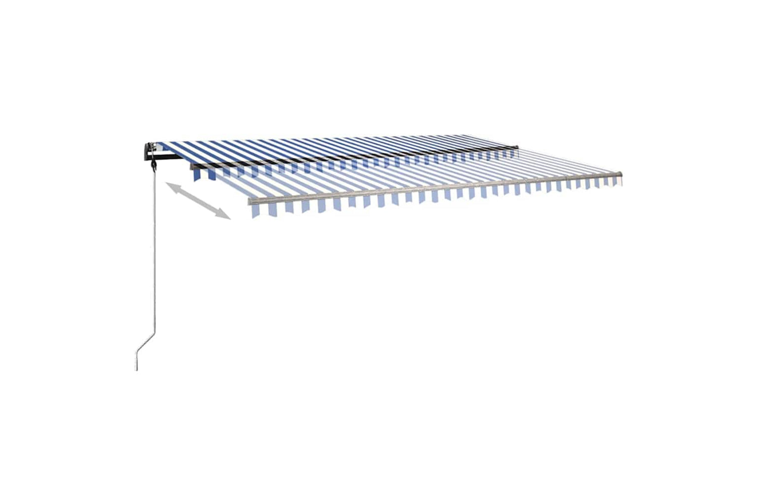 vidaXL 3069856 Freestanding Manual Retractable Awning 500x350cm Blue/white-5