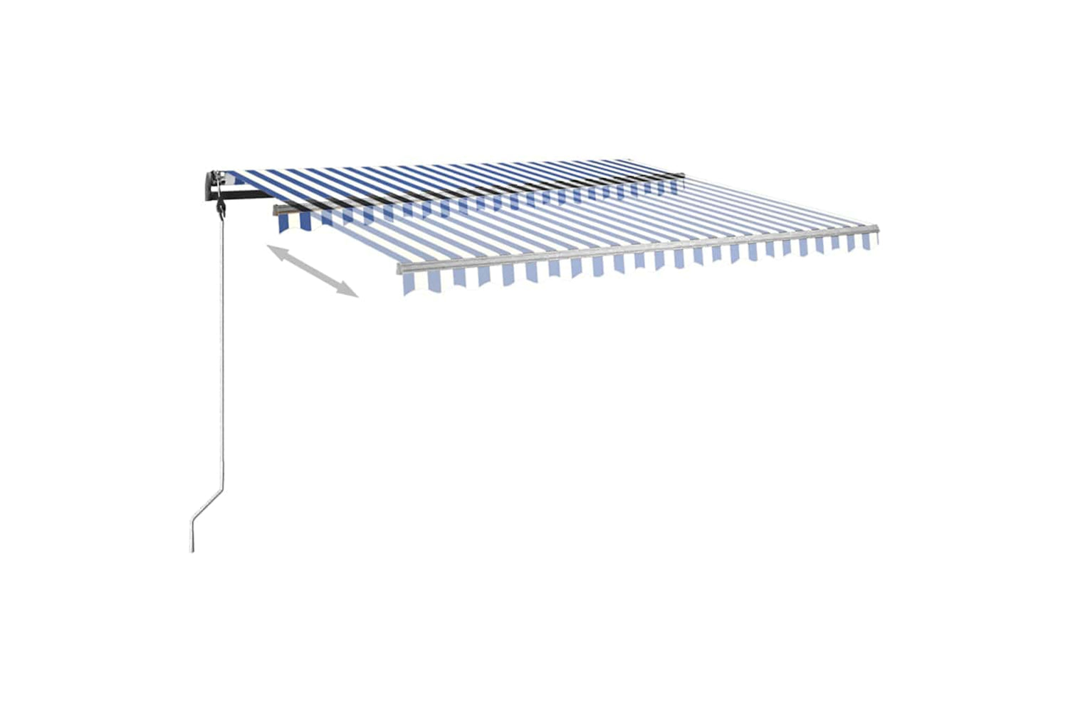 vidaXL 3069816 Freestanding Manual Retractable Awning 400x350cm Blue/white-5